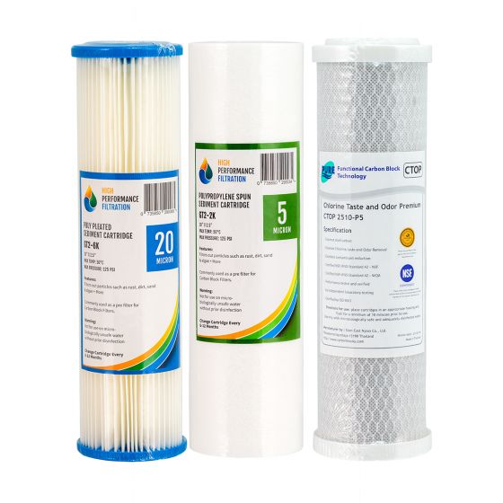 Replacement Water Filter Pack For Triple Undersink System (1-11T)
