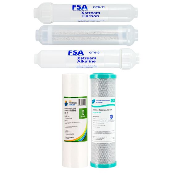 7 Stage Xstream Alkaline Reverse Osmosis Pre+Post Water Filter Replacement Pack (1-11XFIR)