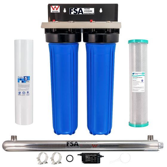 Whole House Water Filter System 20" x 4.5" Ultraviolet Sanitation (GT1-9WMS + GT7-9K)