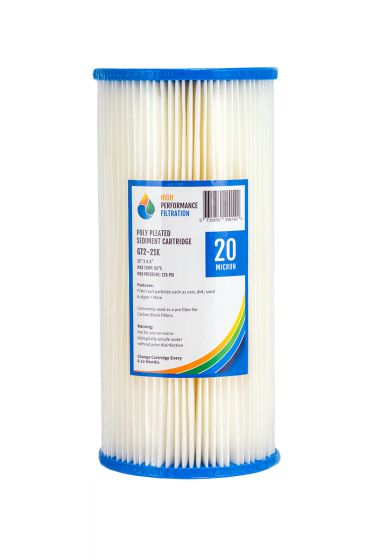 10" x 4.5" 20 Micron Poly Pleated / Washable Dirt Sediment Water Filter (2-21K)