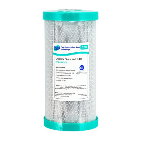 Coconut Carbon Block Water Filter Cartridge 5 micron 10" x 4.5" Big Blue (4-13CTO)