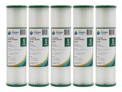 5x Poly Pleated Washable Dirt Sediment Water Filters 5 Micron 10" x 2.5" 2-5K