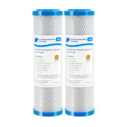 2x 0.5 Micron Coconut Carbon Block Water Filters Lead + Heavy Metal Pentek Equivalent CBR2-10 | 10" x 2.5" (GT4-3LRC)