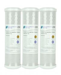 3x 0.5 Micron Pure Premium CTO Carbon Block Water Filters | 10" x 2.5" (GT4-4CTOP)