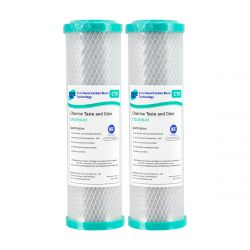 2x Carbon Block Water Filters 1 Micron 10" x 2.5" 4-6CTO