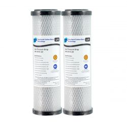 2x Low Pressure Drop Carbon Block Water Filters 10" x 2.5" 20 Micron