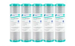 5x 5 Micron 100% Coconut Carbon Block Water Filters 10" x 2.5" GT4-7CTO