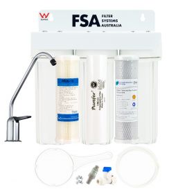 Triple Undersink Water Filter System RURAL | 5 to 0.5 Micron for Heavy Sediment in Rain & Tank Water (GT1-38TF)